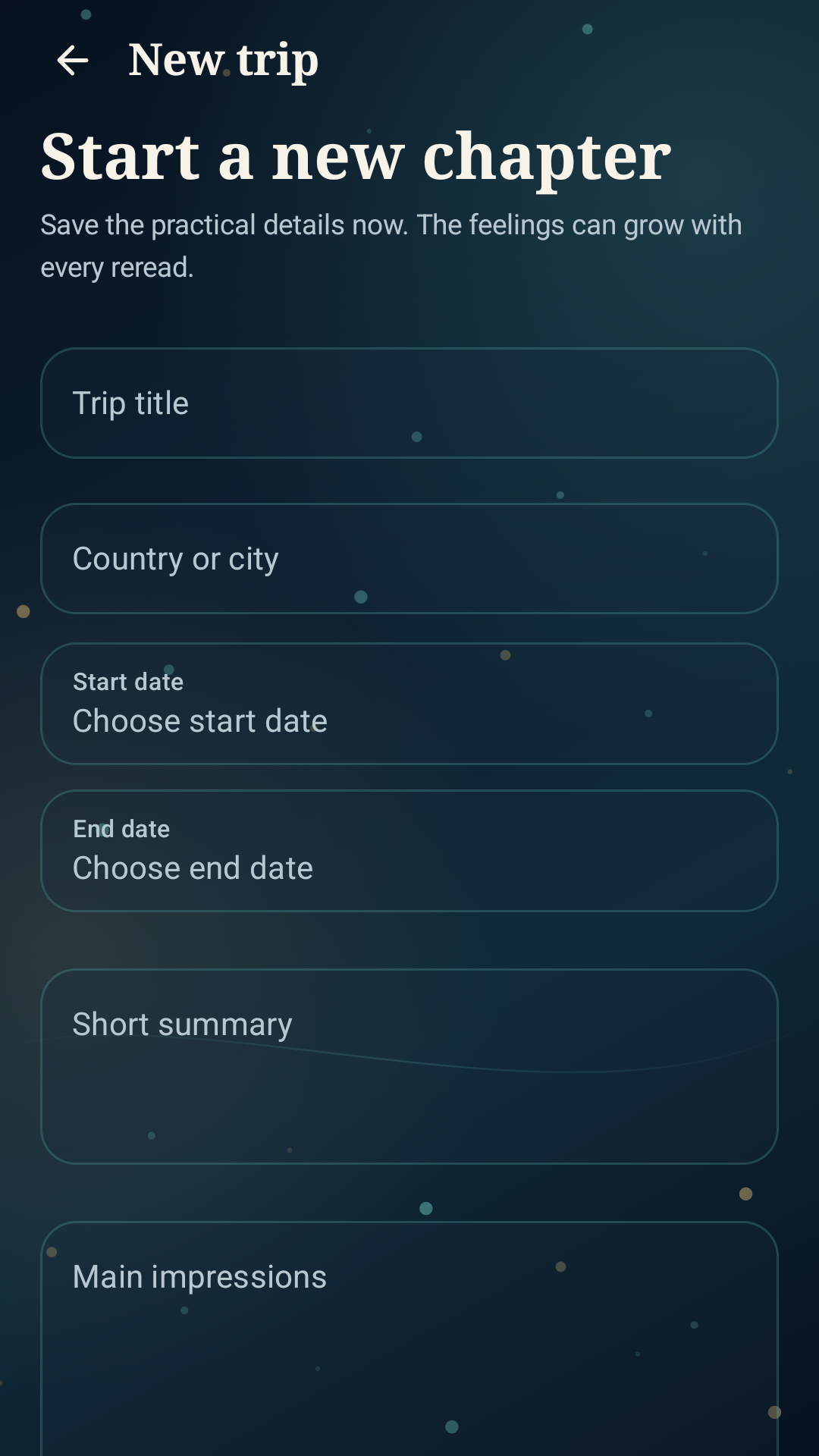White Wanderer trip detail screen