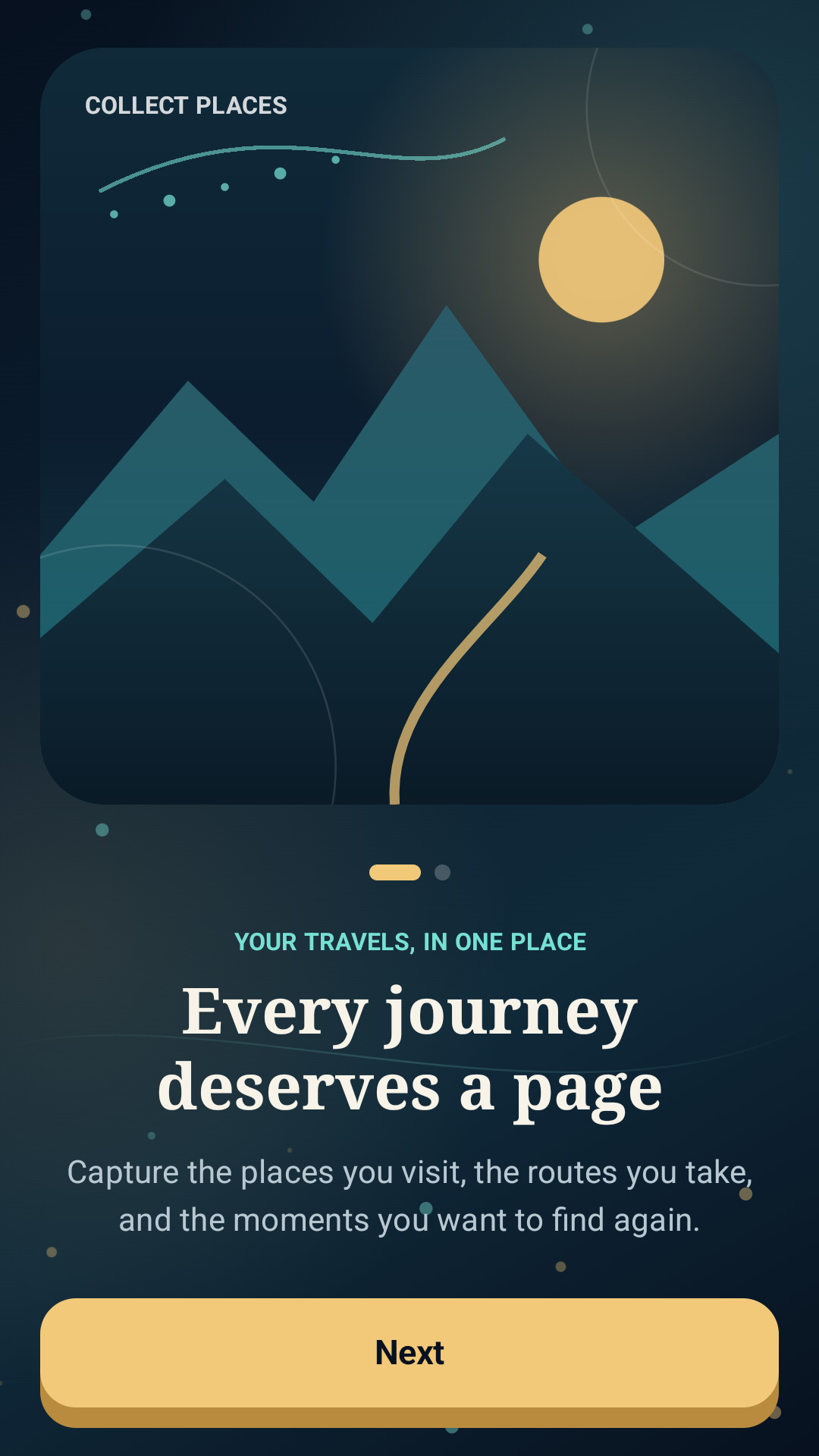 White Wanderer favorite trips screen